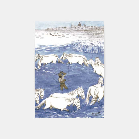 Carte Postale : "Canco aux Saintes-Maries-de-la-mer" de Léo LELÉE