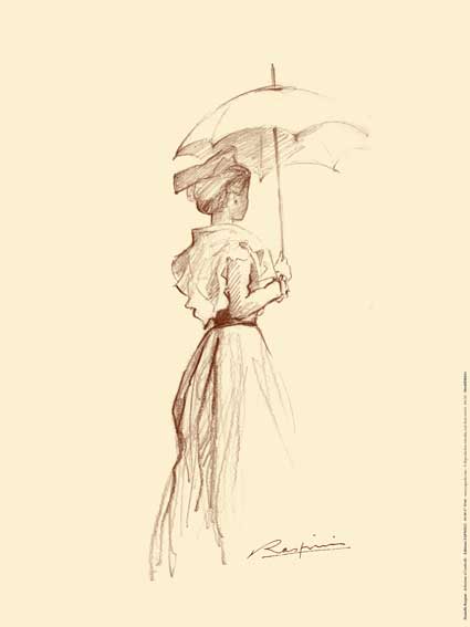 Affiche "Arlésienne à l'ombrelle" de Danielle RASPINI