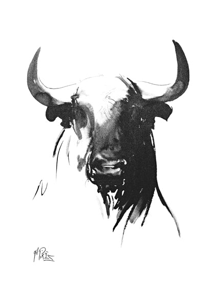 Affiche "Cabessa de Toro Blanco y Negro" de Gil PIRÈS