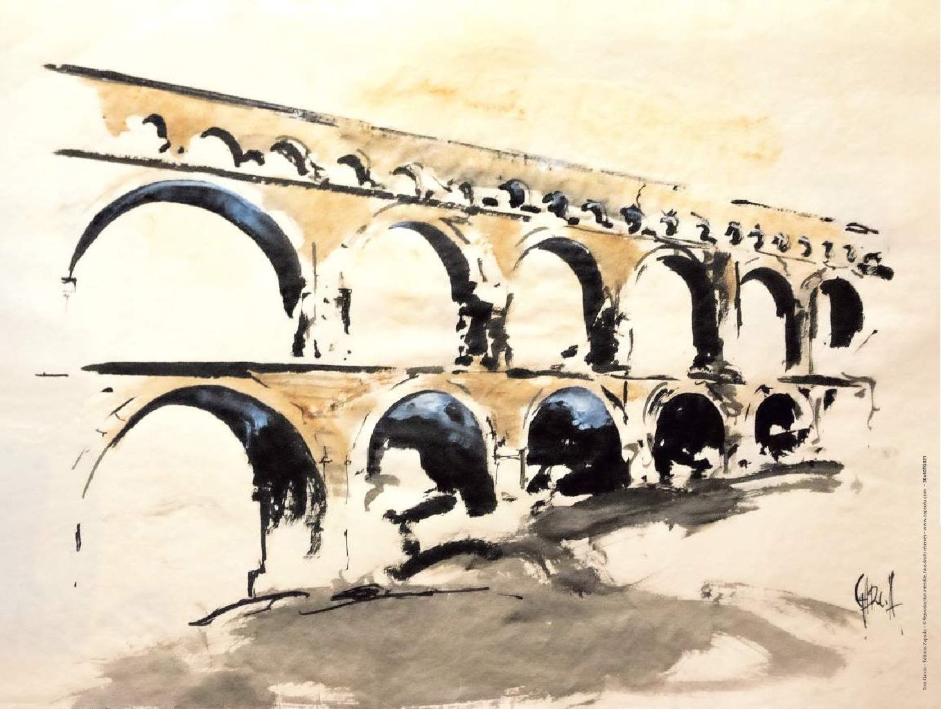 Affiche "Le Pont du Gard” de Tom GARCIA