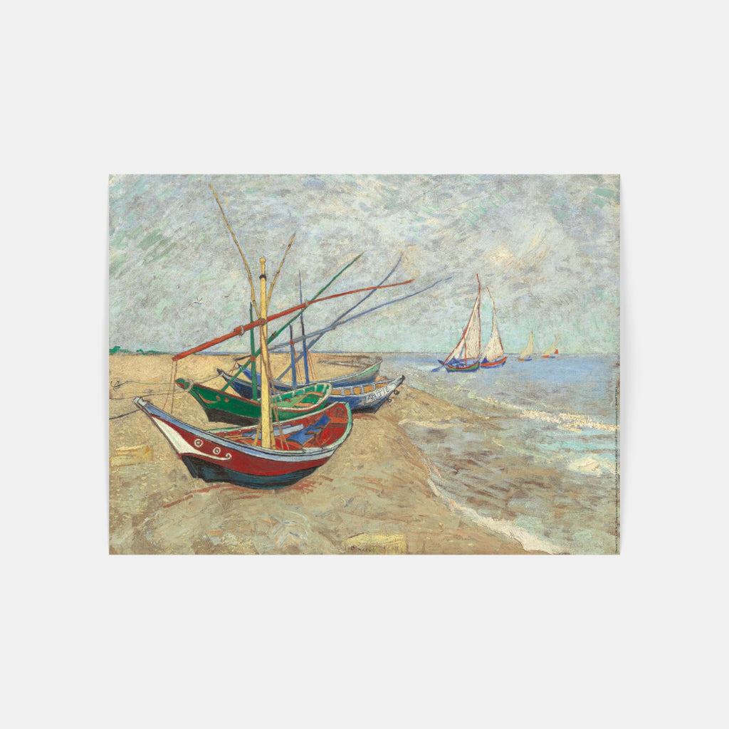 Carte Postale : "Barques aux Saintes-Maries" de Vincent VAN GOGH