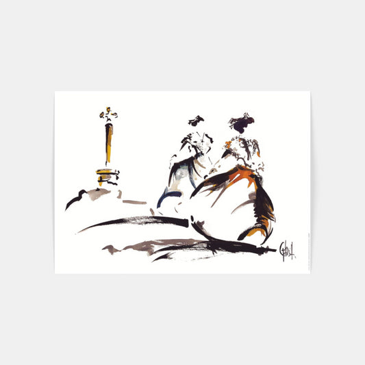 Carte Postale : "Deux arlésiennes en promenade" de Tom GARCIA