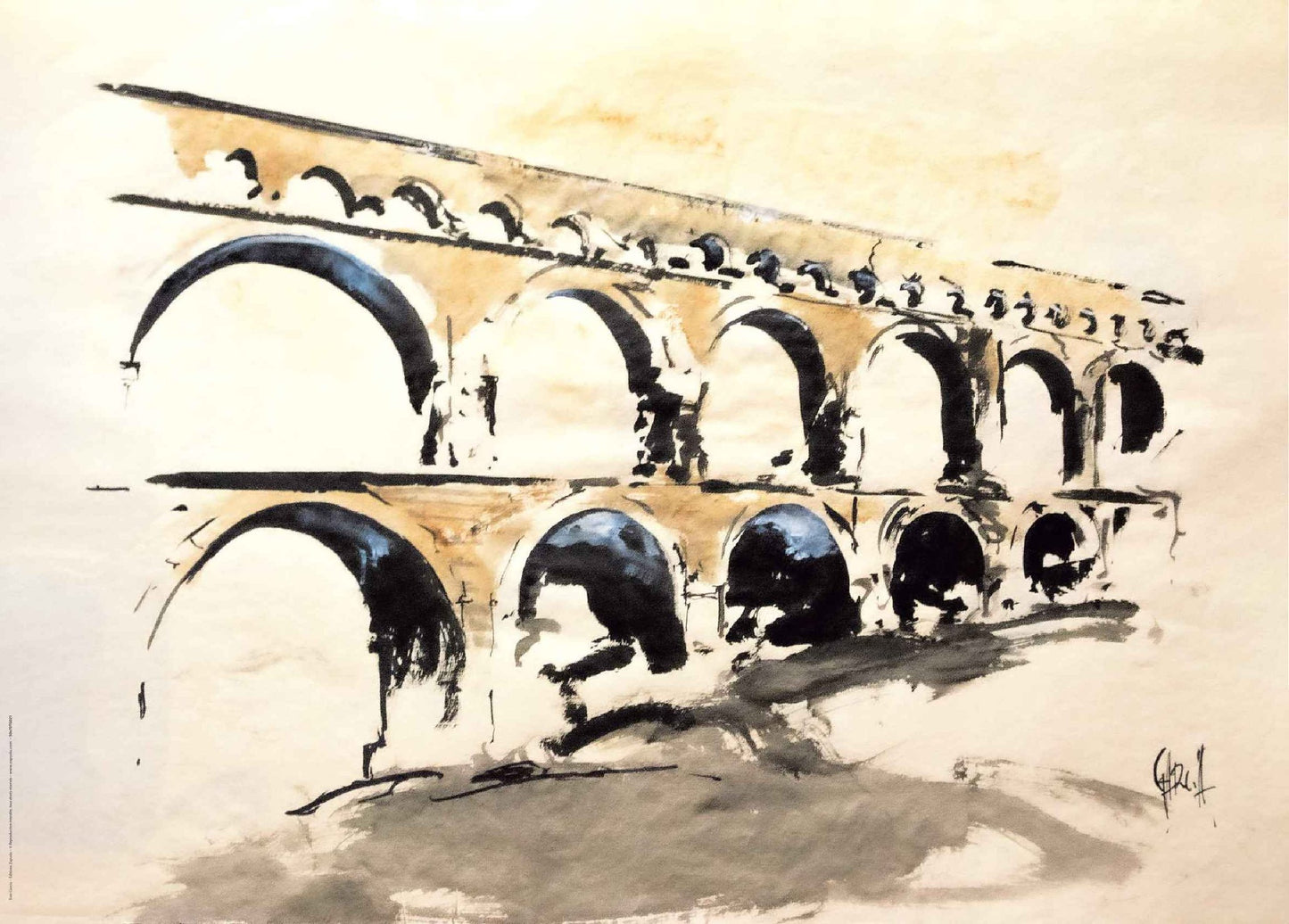 Affiche "Le Pont du Gard” de Tom GARCIA