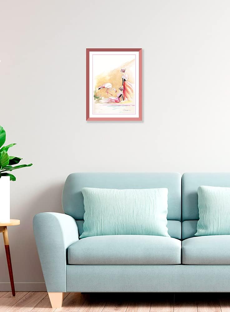 Affiche "Croquis d'Arlésiennes et flamant rose" de Danielle RASPINI