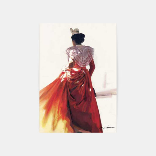 Carte Postale : "Arlésienne à la robe hibiscus" de Danielle RASPINI
