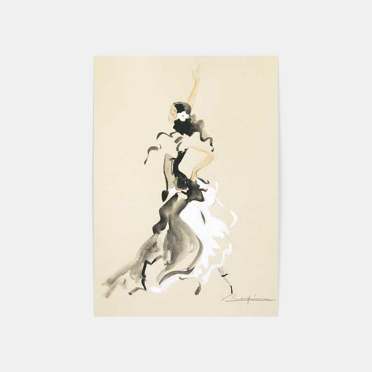 Carte Postale : "Sévillane à la fleur blanche" de Danielle RASPINI