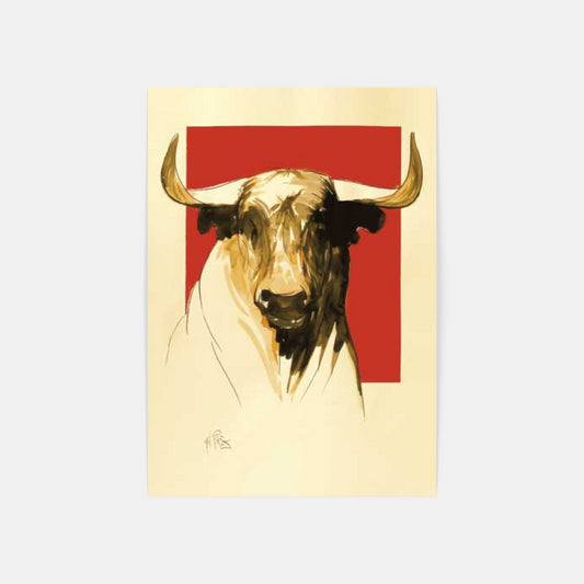 Carte Postale : "Toro au rectangle rouge" de Gil PIRÈS