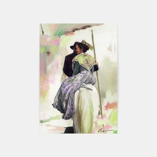 Carte Postale : "Arlésienne à la robe couleur de lune" de Danielle RASPINI