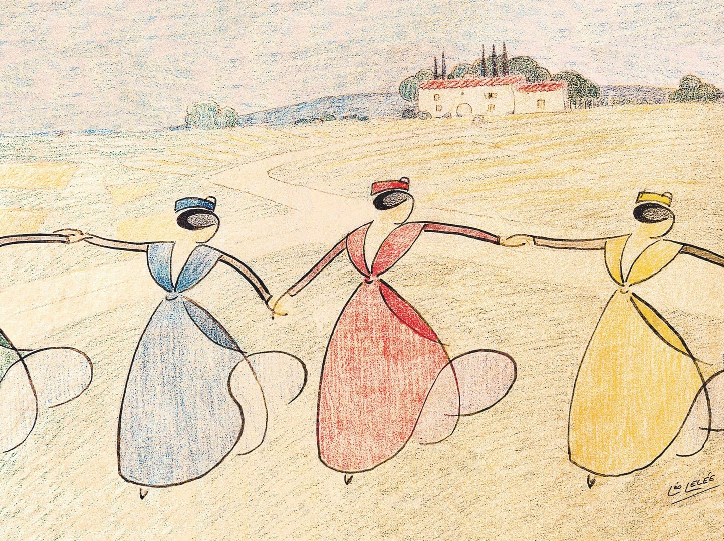 Affiche "Farandole au mas" de Léo LELÉE