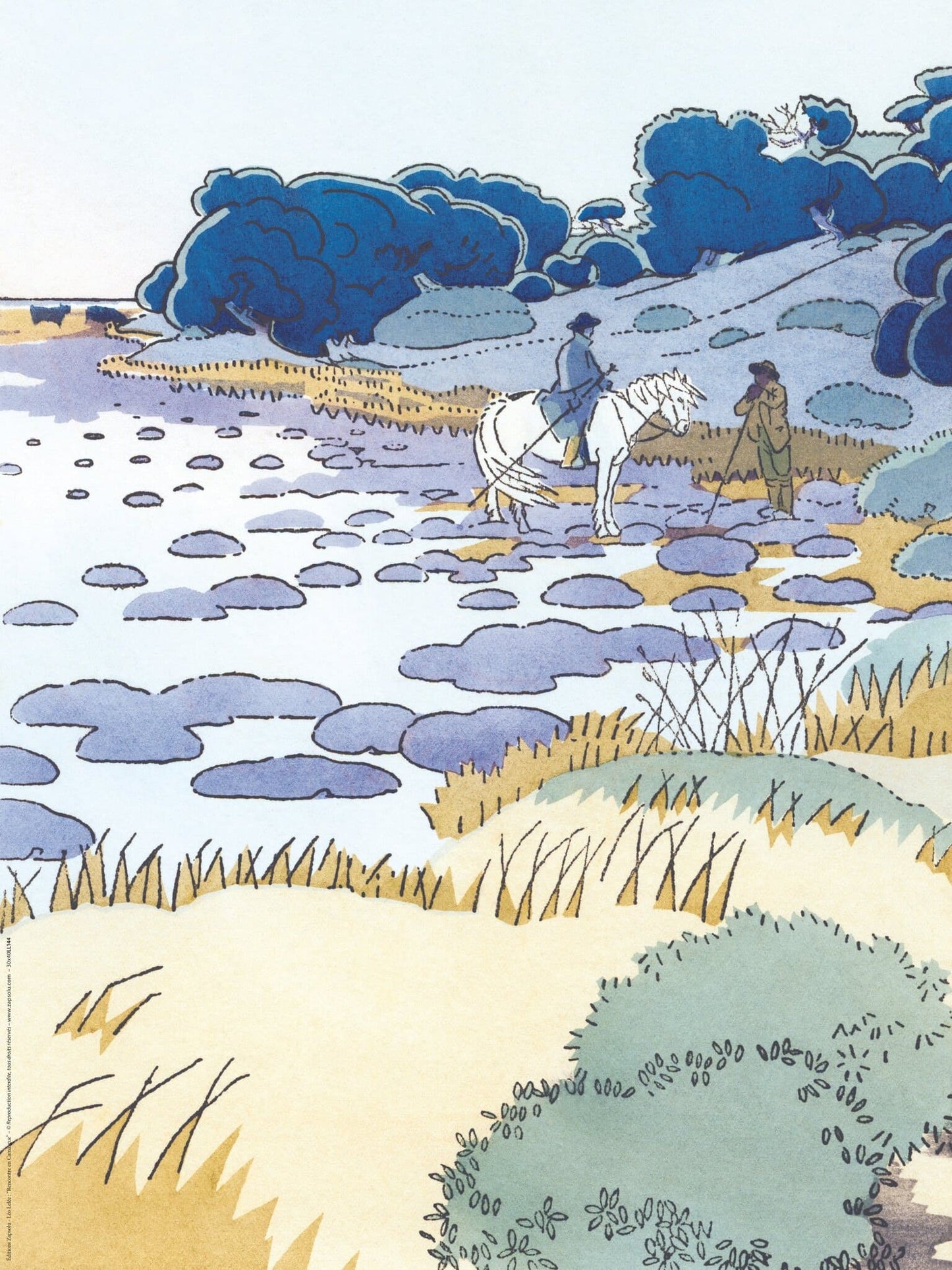 Affiche "Rencontre en Camargue" de Léo LELÉE