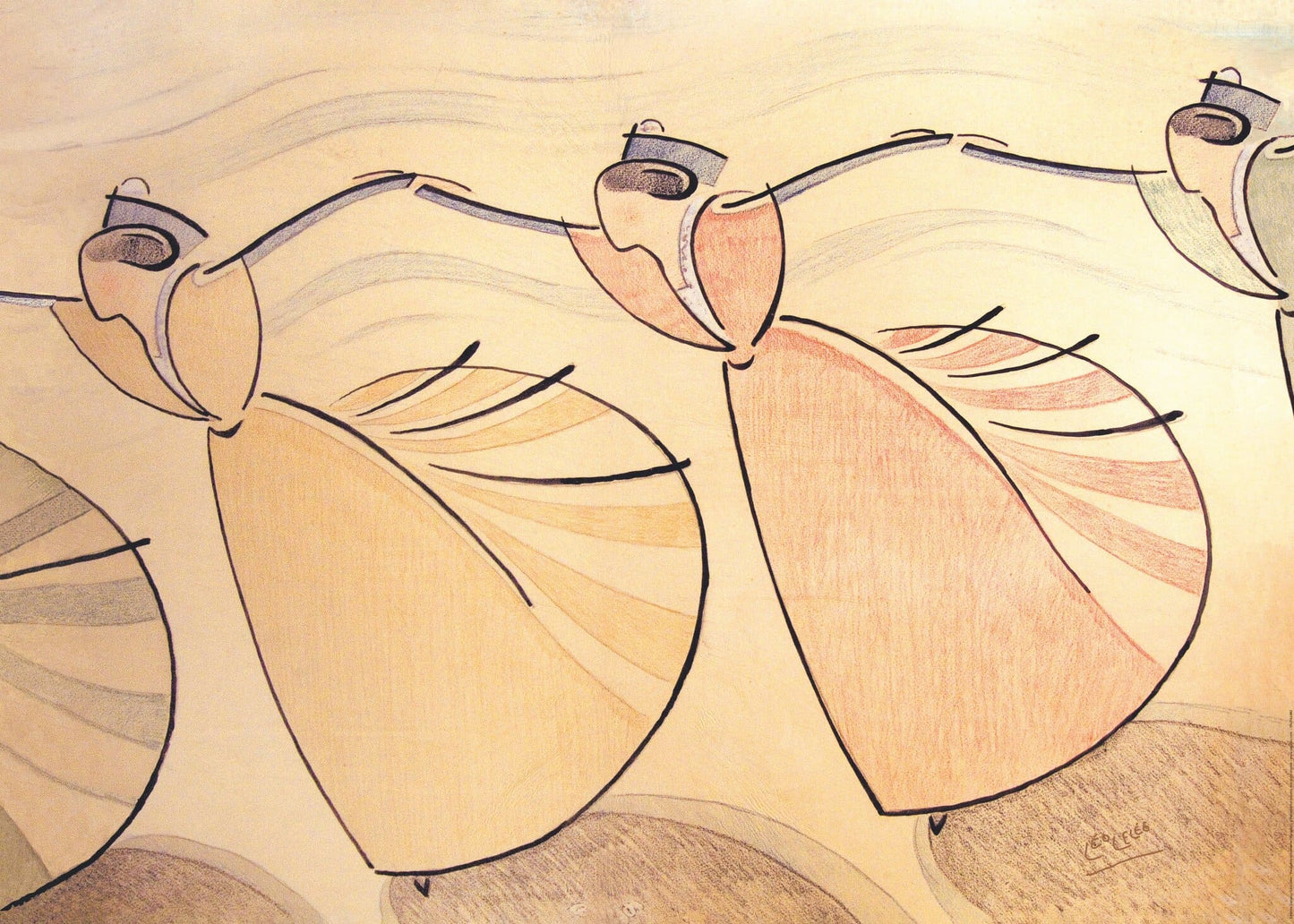 Affiche "Farandole entrainante orangée" de Léo LELÉE