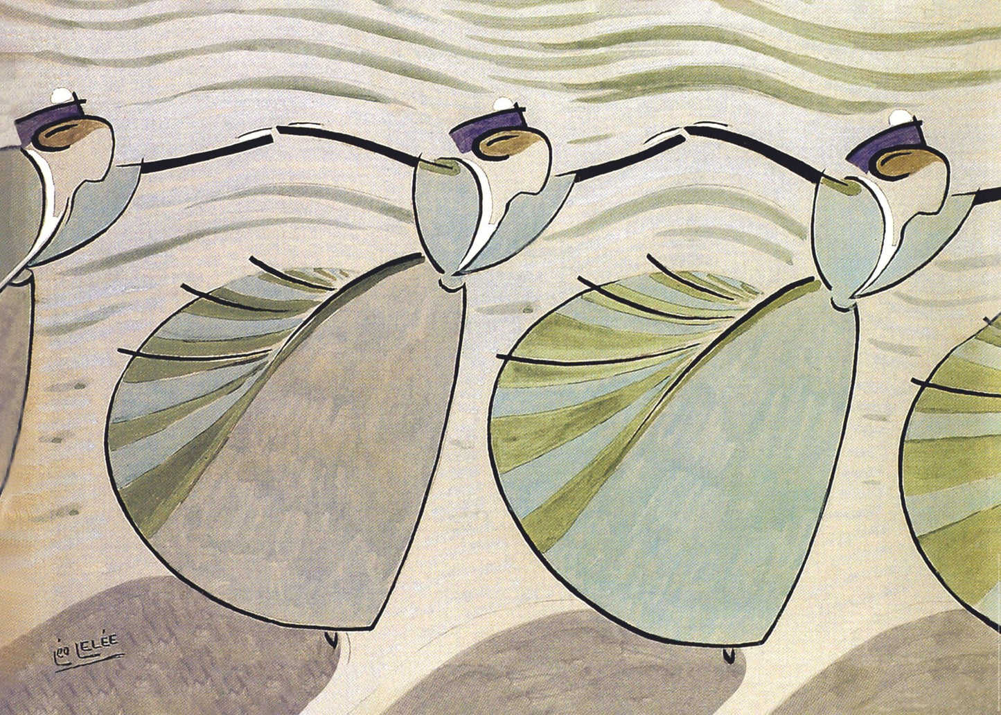 Affiche "Farandole entrainante verte" de Léo LELÉE