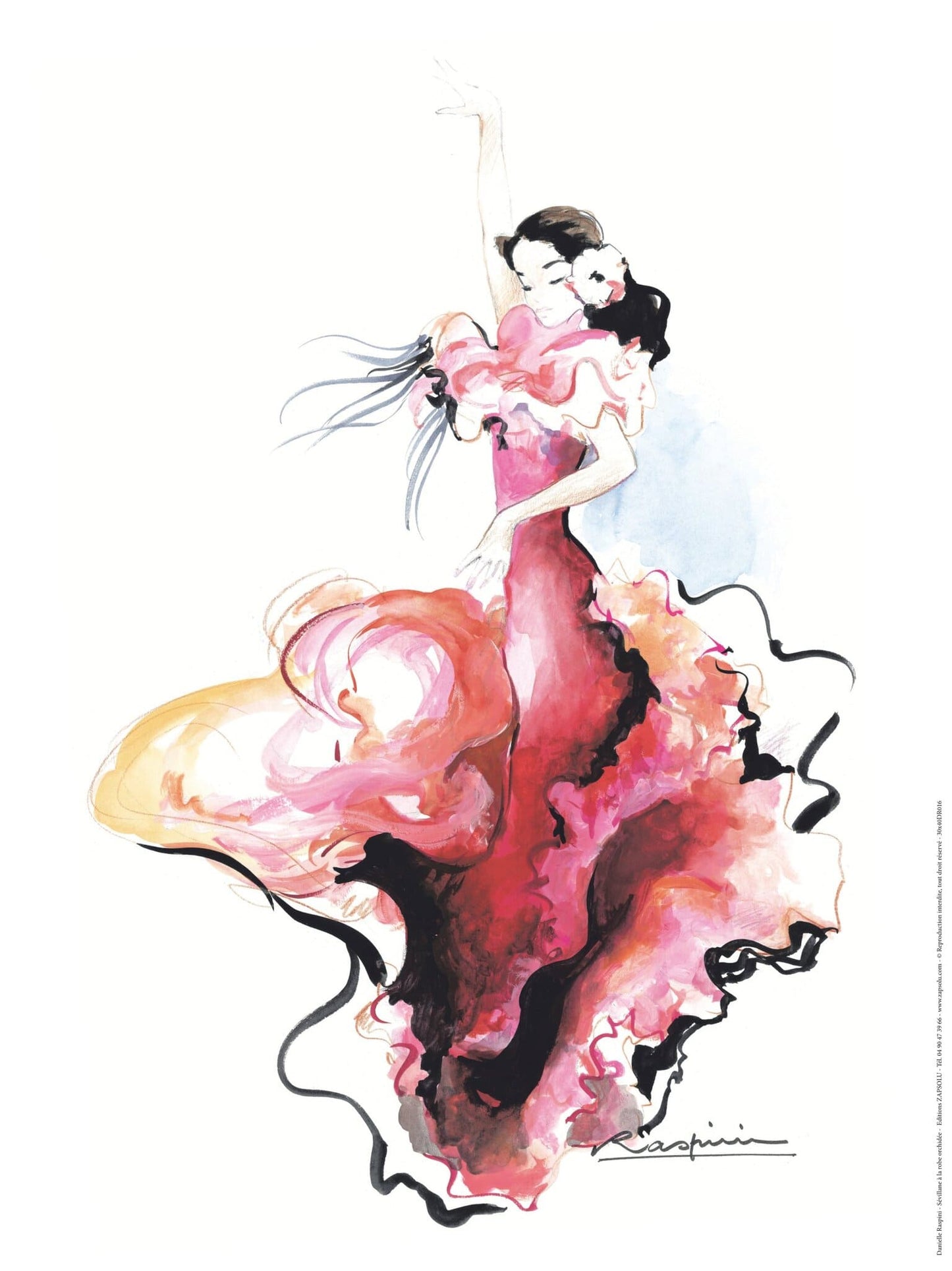 Affiche "Sévillane à la robe orchidée" de Danielle RASPINI