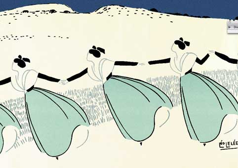 Carte Postale d'Art : "Farandole bleue" de Léo LELÉE