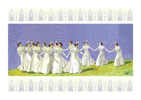 Carte Postale d'Art : "Farandole blanche" de Léo LELÉE