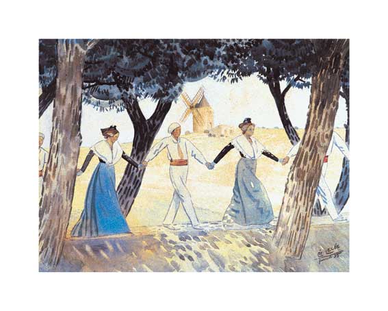 Affiche "Farandole mixte au moulin" de Léo LELÉE