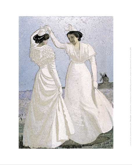 Reproduction d'Art : "Deux arlésiennes blanches au moulin" de Léo LELÉE