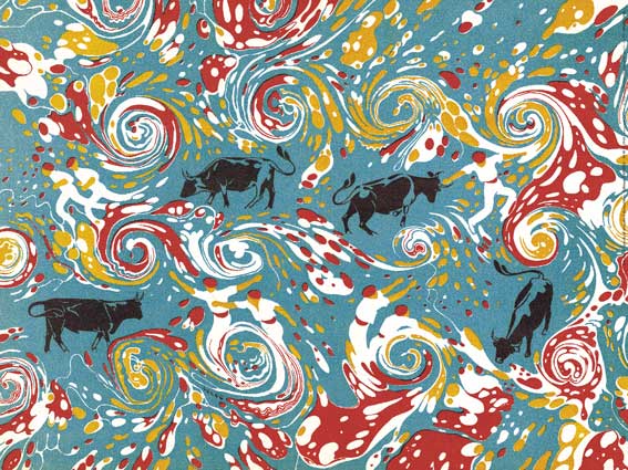 Affiche "Spirales de raseteurs et taureaux Camargue" de Léo LELÉE