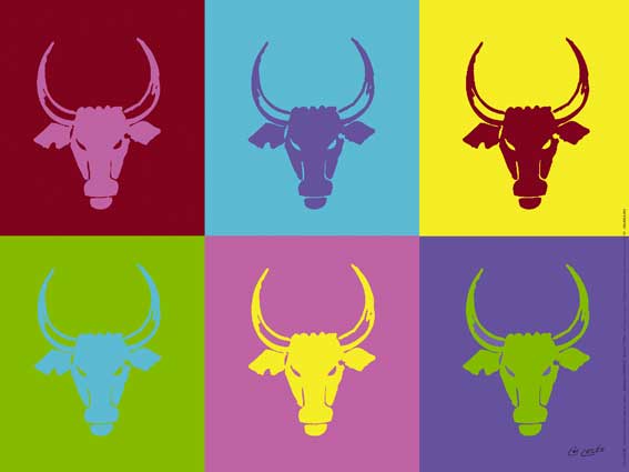 Affiche "Têtes de taureaux" de Léo LELÉE