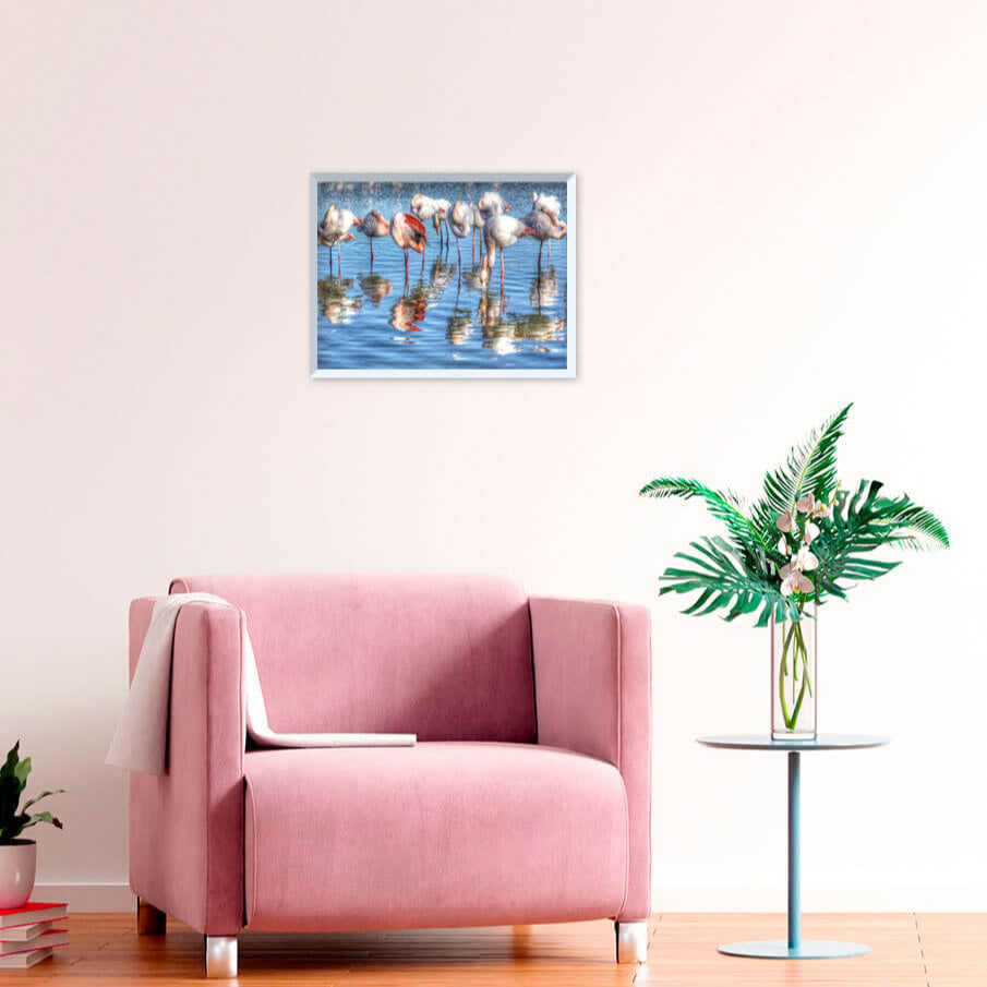 Affiche : "Flamants roses en Camargue" de VALICAMARGUE
