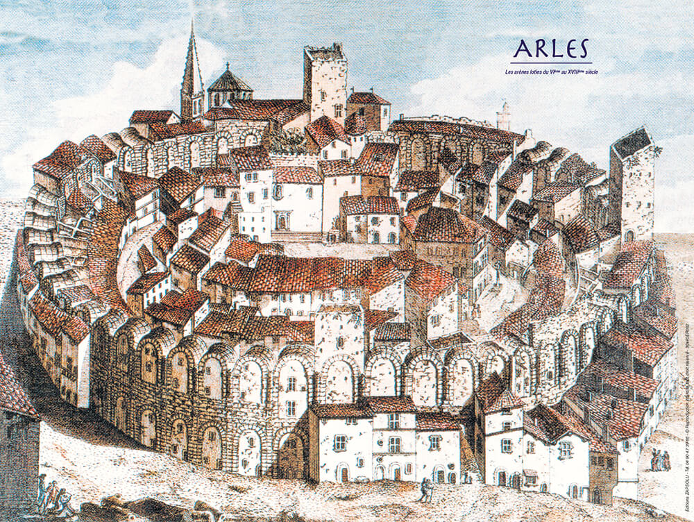 Affiche "Arles - Les arènes loties du VIè au XVIIIè siècle" d'Ed RECO