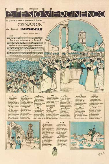Affiche "La Festo Vierginenco" de Léo LELÉE, Chanson écrite par Frédéric Mistral