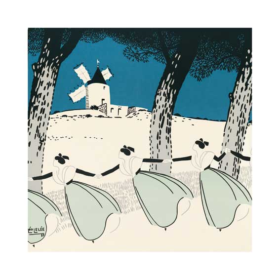 Affiche "Farandole bleue au Moulin" de Léo LELÉE