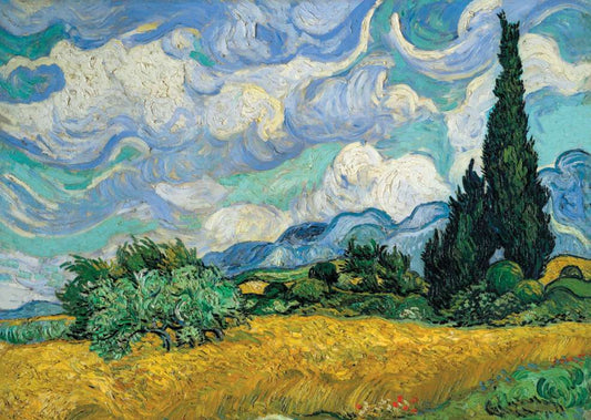 Carte Postale d'Art : "Cyprès aux blés d’or" de Vincent VAN GOGH