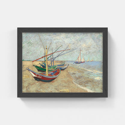 Carte Postale : "Barques aux Saintes-Maries" de Vincent VAN GOGH