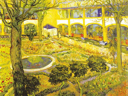 Carte Postale d'Art : "Le jardin de la Maison de Santé d'Arles" de Vincent VAN GOGH