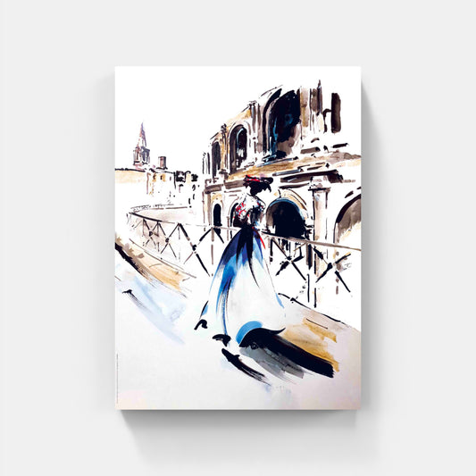 Affiche "Arlésienne à la rambarde des Arènes” de Tom GARCIA