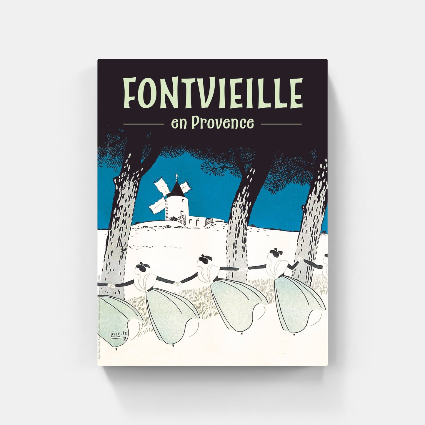 Affiche "Farandole bleue au Moulin de Fontvieille" de Léo LELÉE