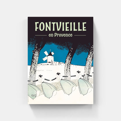 Affiche "Farandole bleue au Moulin de Fontvieille" de Léo LELÉE
