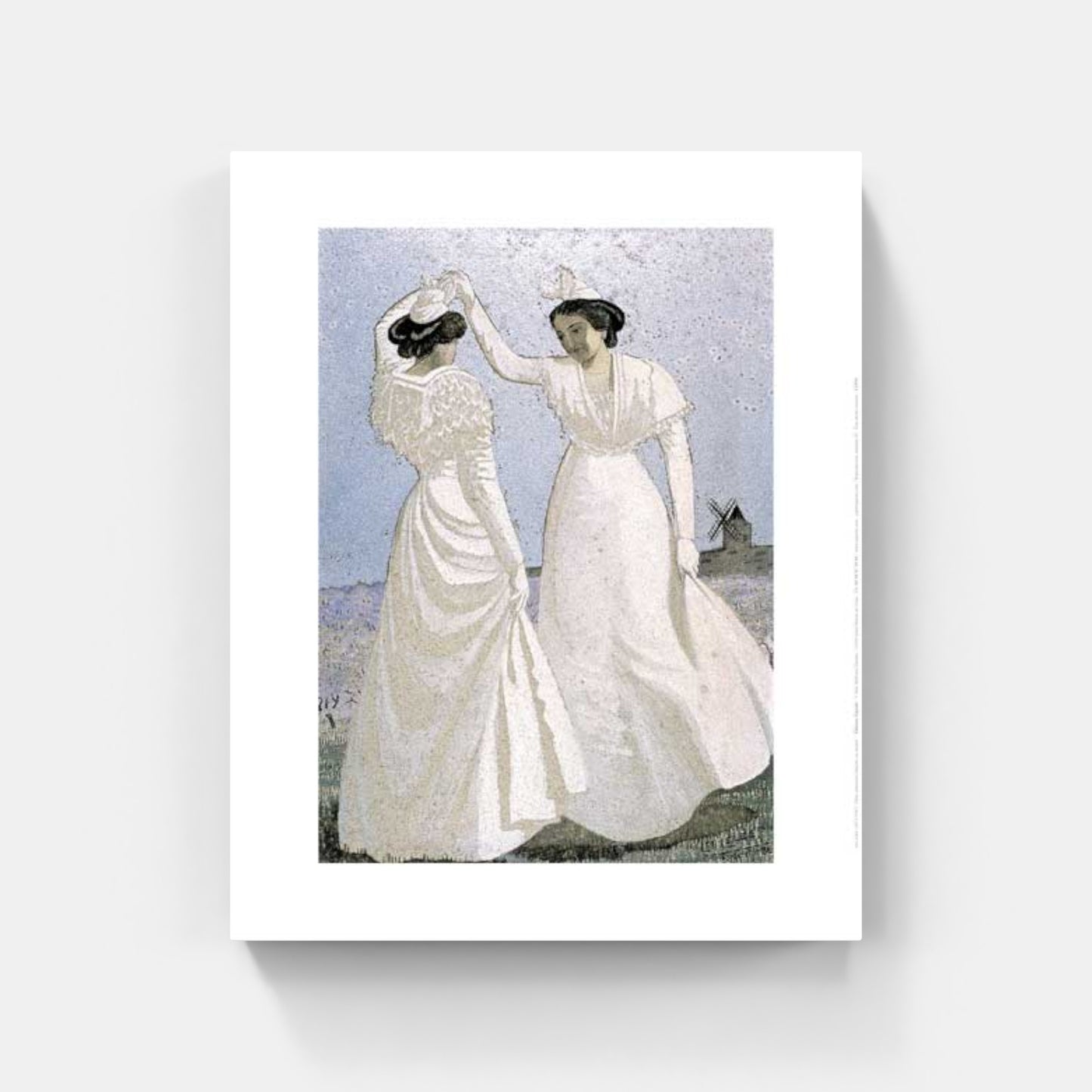 Affiche "Deux arlésiennes blanches au moulin" de Léo LELÉE