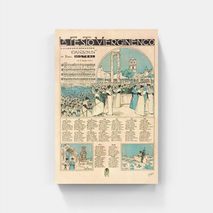 Affiche "La Festo Vierginenco" de Léo LELÉE, Chanson écrite par Frédéric Mistral