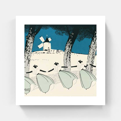 Affiche "Farandole bleue au Moulin" de Léo LELÉE