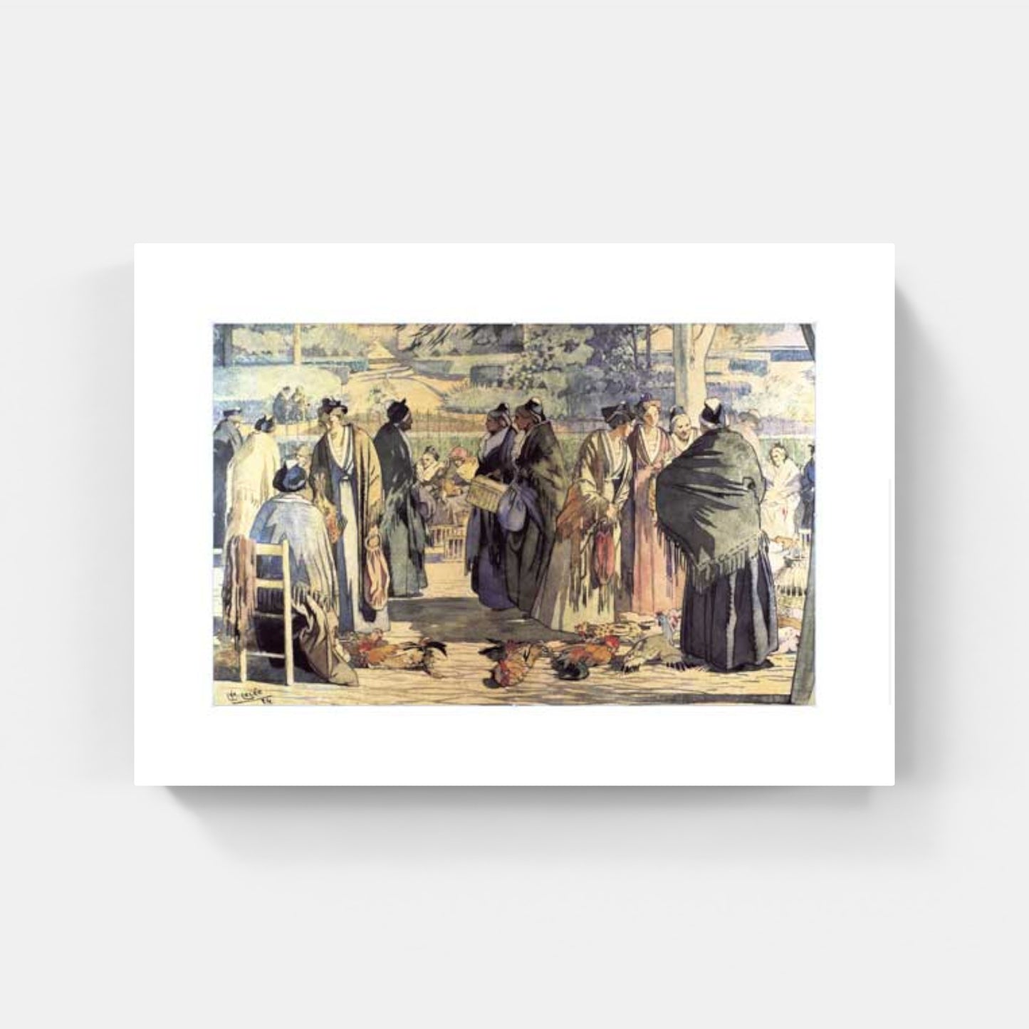 Affiche "Le marché aux volailles, Boulevard des Lices à Arles" de Léo LELÉE