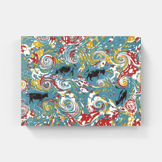 Affiche "Spirales de raseteurs et taureaux Camargue" de Léo LELÉE