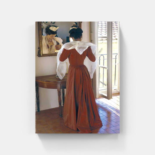 Affiche : "Arlésienne rouge au miroir" de Gilles MARTIN-RAGET