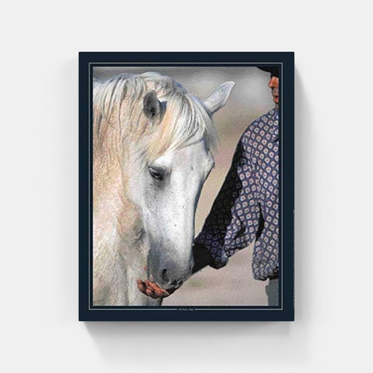 Affiche : "Gardian et son Cheval Camargue" de Gilles MARTIN-RAGET