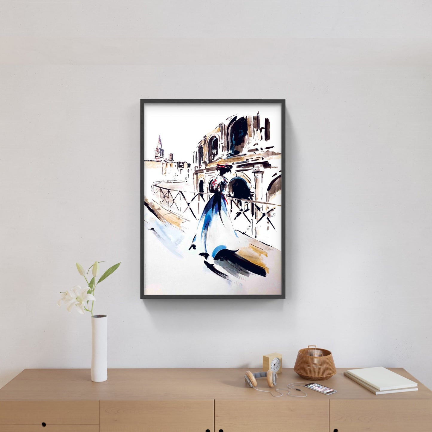 Affiche "Arlésienne à la rambarde des Arènes” de Tom GARCIA