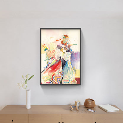 Affiche "Couleurs d'Arlésiennes" de Danielle RASPINI