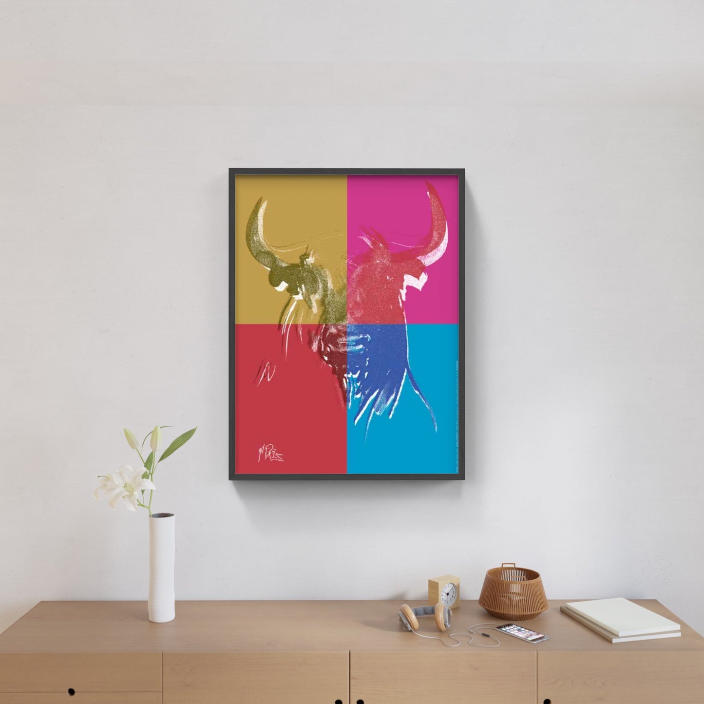 Affiche "Cabessa de Toro Multicolor" de Gil PIRÈS