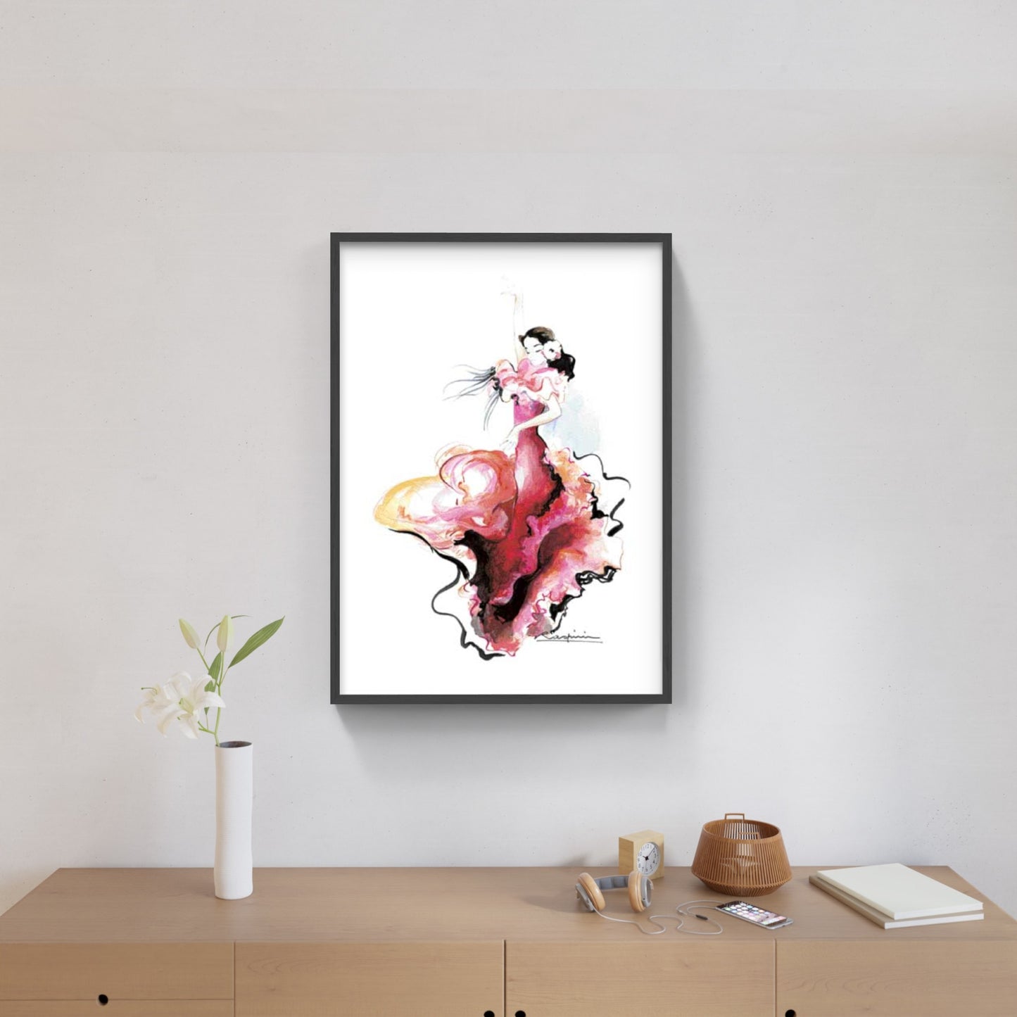 Affiche "Sévillane à la robe orchidée" de Danielle RASPINI