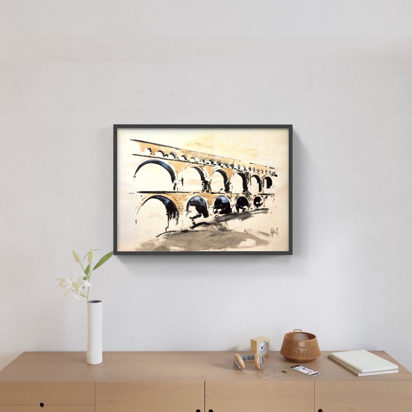 Affiche "Le Pont du Gard” de Tom GARCIA