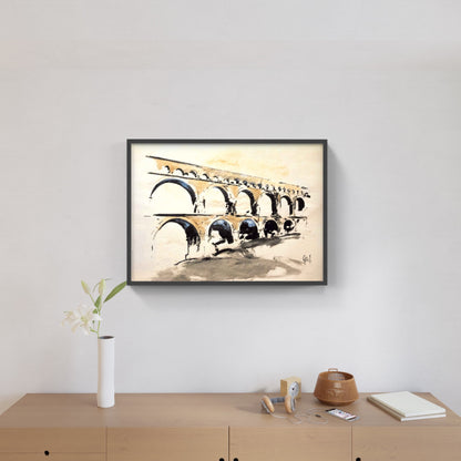 Affiche "Le Pont du Gard” de Tom GARCIA