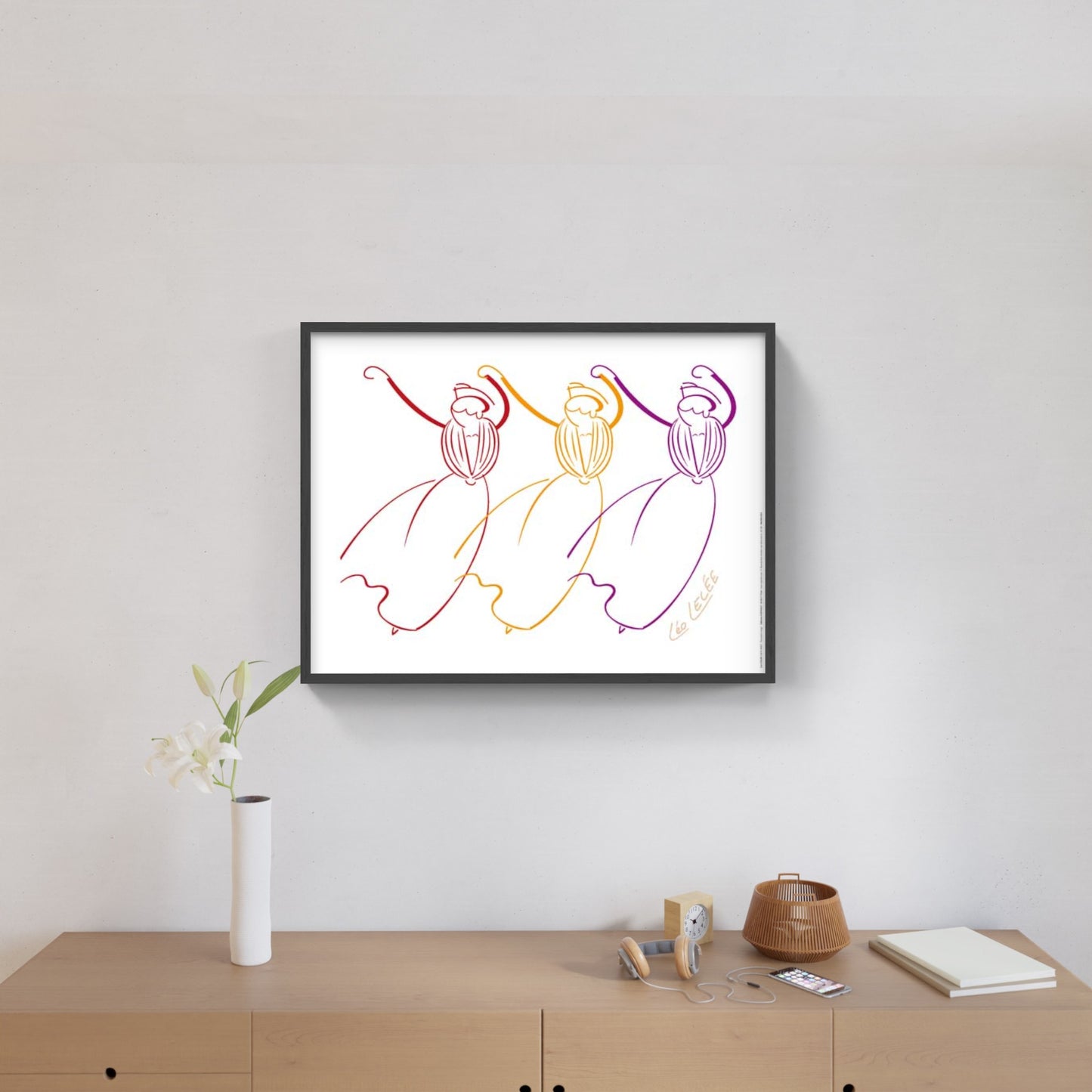 Affiche "Farandole en silhouette" de Léo LELÉE