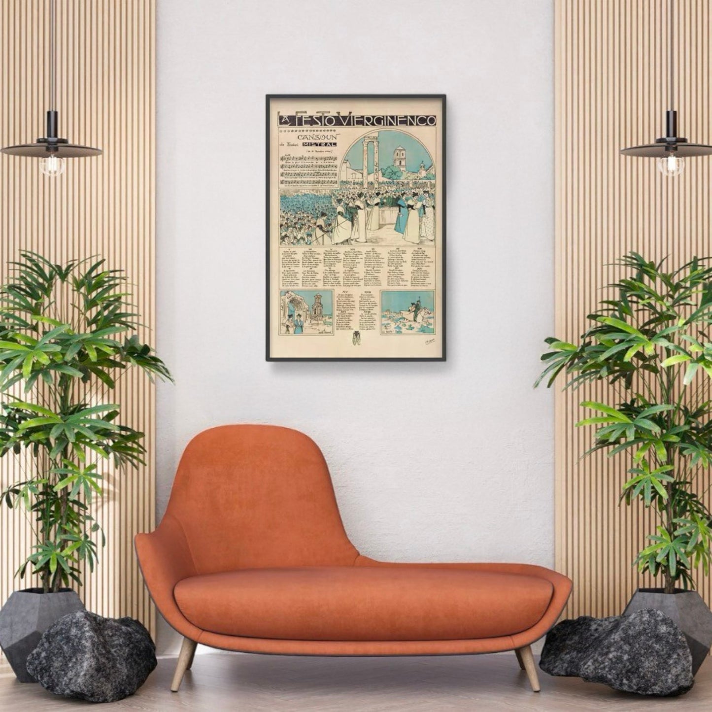 Affiche "La Festo Vierginenco" de Léo LELÉE, Chanson écrite par Frédéric Mistral