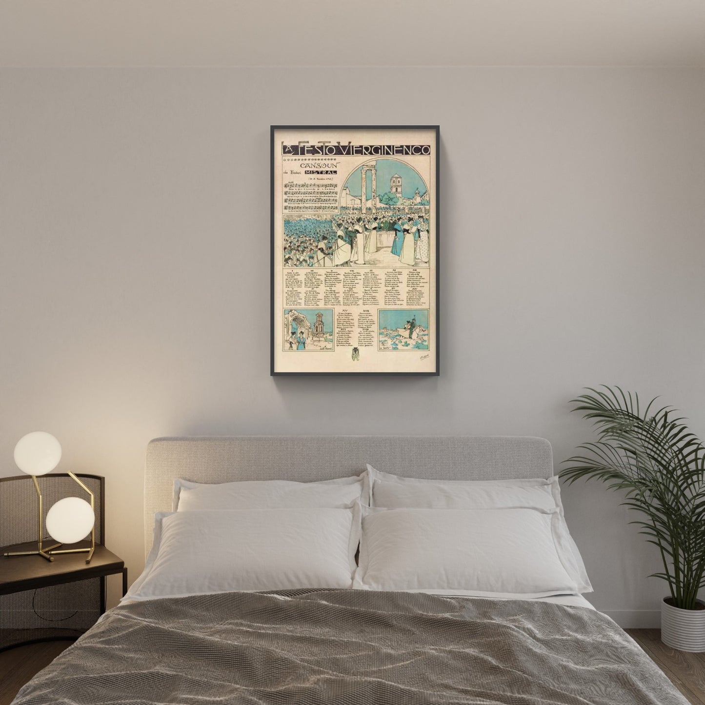 Affiche "La Festo Vierginenco" de Léo LELÉE, Chanson écrite par Frédéric Mistral