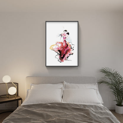 Affiche "Sévillane à la robe orchidée" de Danielle RASPINI